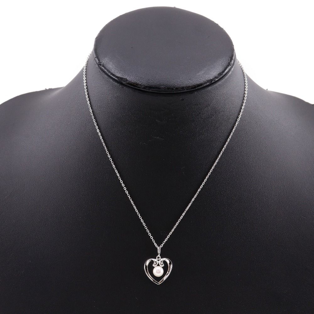 MIKIMOTO pearl necklace with silver 925 chain and single 12 mm pearl pendant, 38 cm length