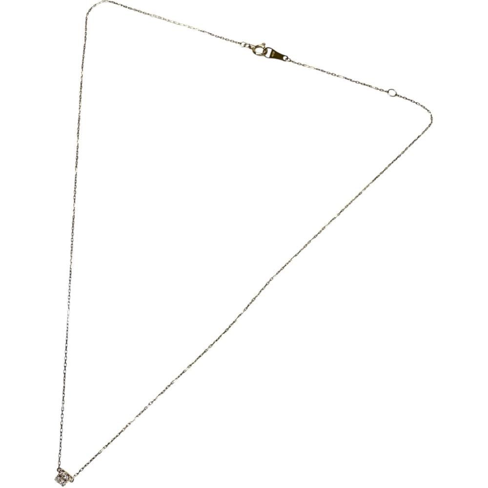 Agete diamond necklace made of 18K gold with 0.02ct diamond and 40.5cm chain displayed on white background