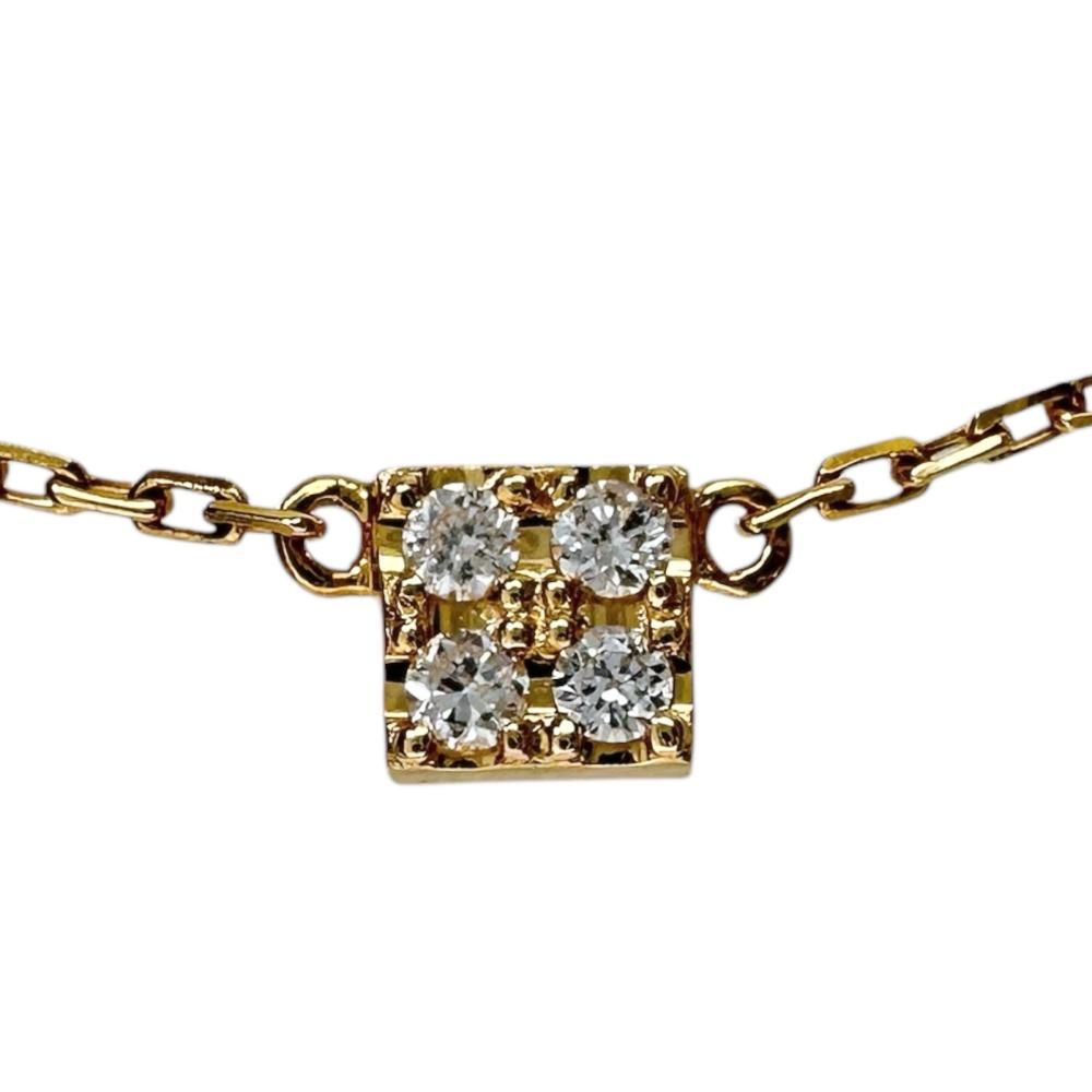 Agete diamond necklace made of 18K gold with 0.02ct diamond and 40.5cm chain displayed on white background