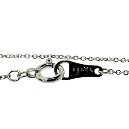 Agete ladies diamond necklace 0.03ct set in 18K white gold with 41cm chain and minimalist pendant