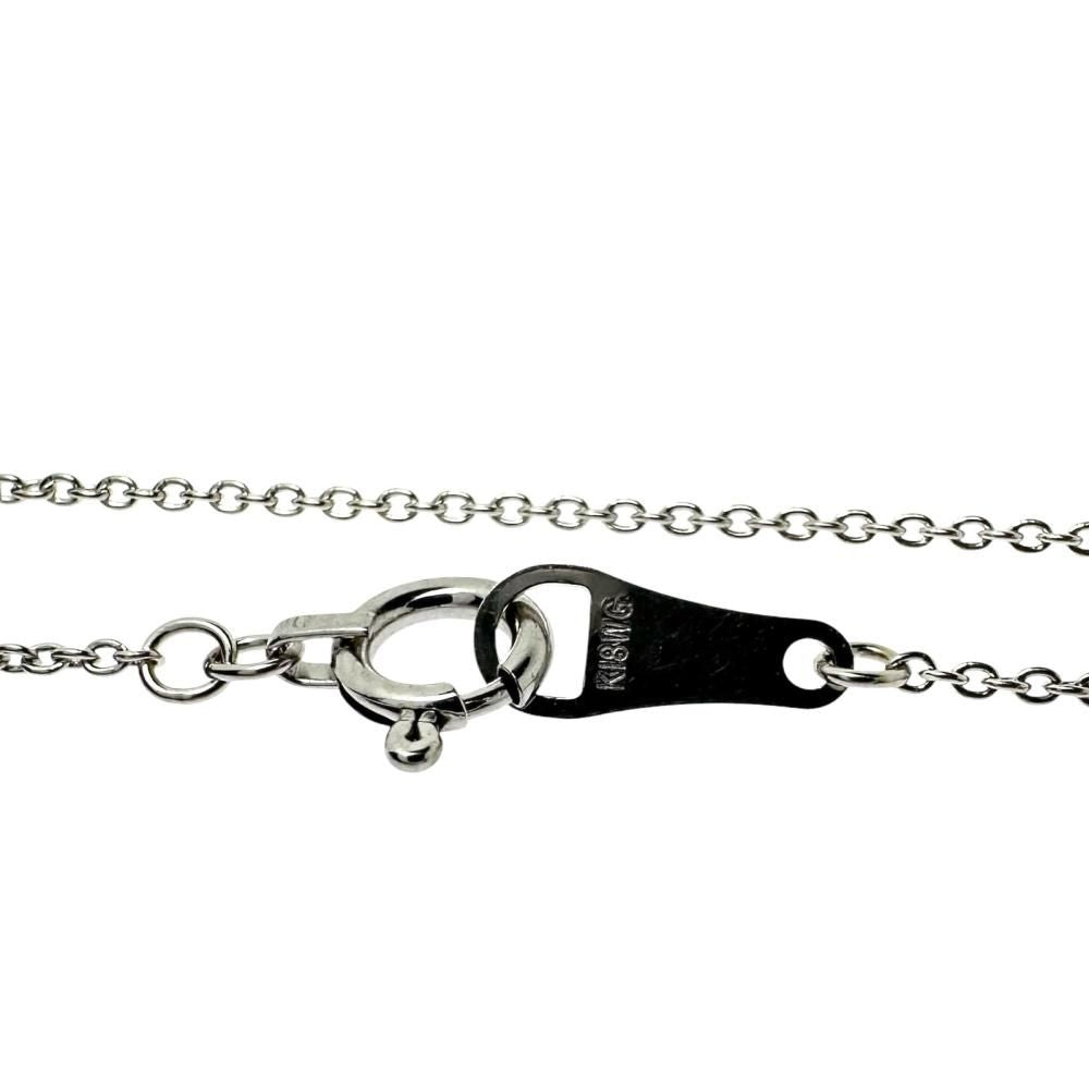 Agete ladies diamond necklace 0.03ct set in 18K white gold with 41cm chain and minimalist pendant