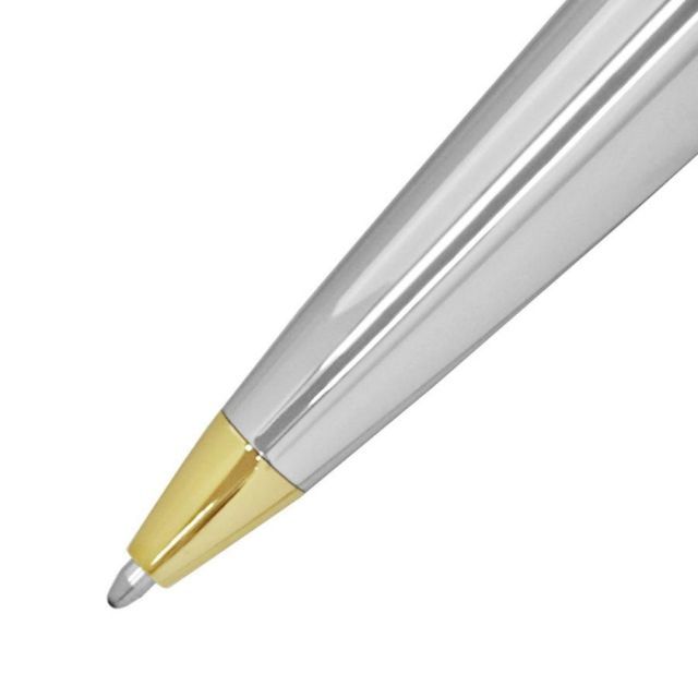 Cross ATX Medalist Ballpoint Pen N 882-10 with silver barrel and cap shown in close-up