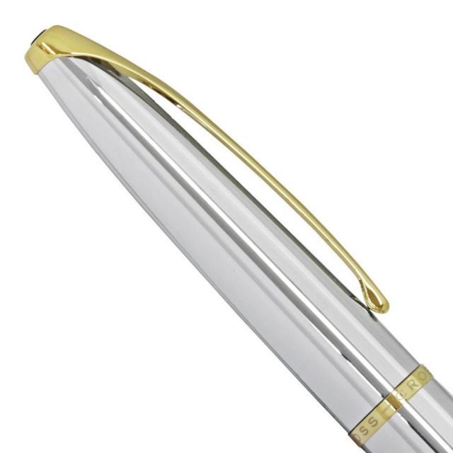 Cross ATX Medalist Ballpoint Pen N 882-10 with silver barrel and cap shown in close-up