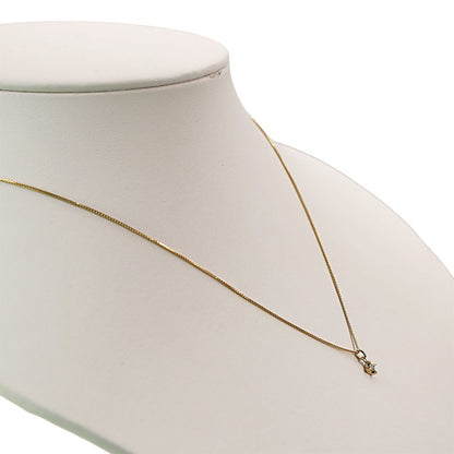 Law Necklace made of K18 yellow gold with 0.05ct diamond pendant and 40.5cm adjustable chain