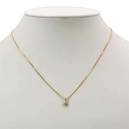 Law Necklace made of K18 yellow gold with 0.05ct diamond pendant and 40.5cm adjustable chain