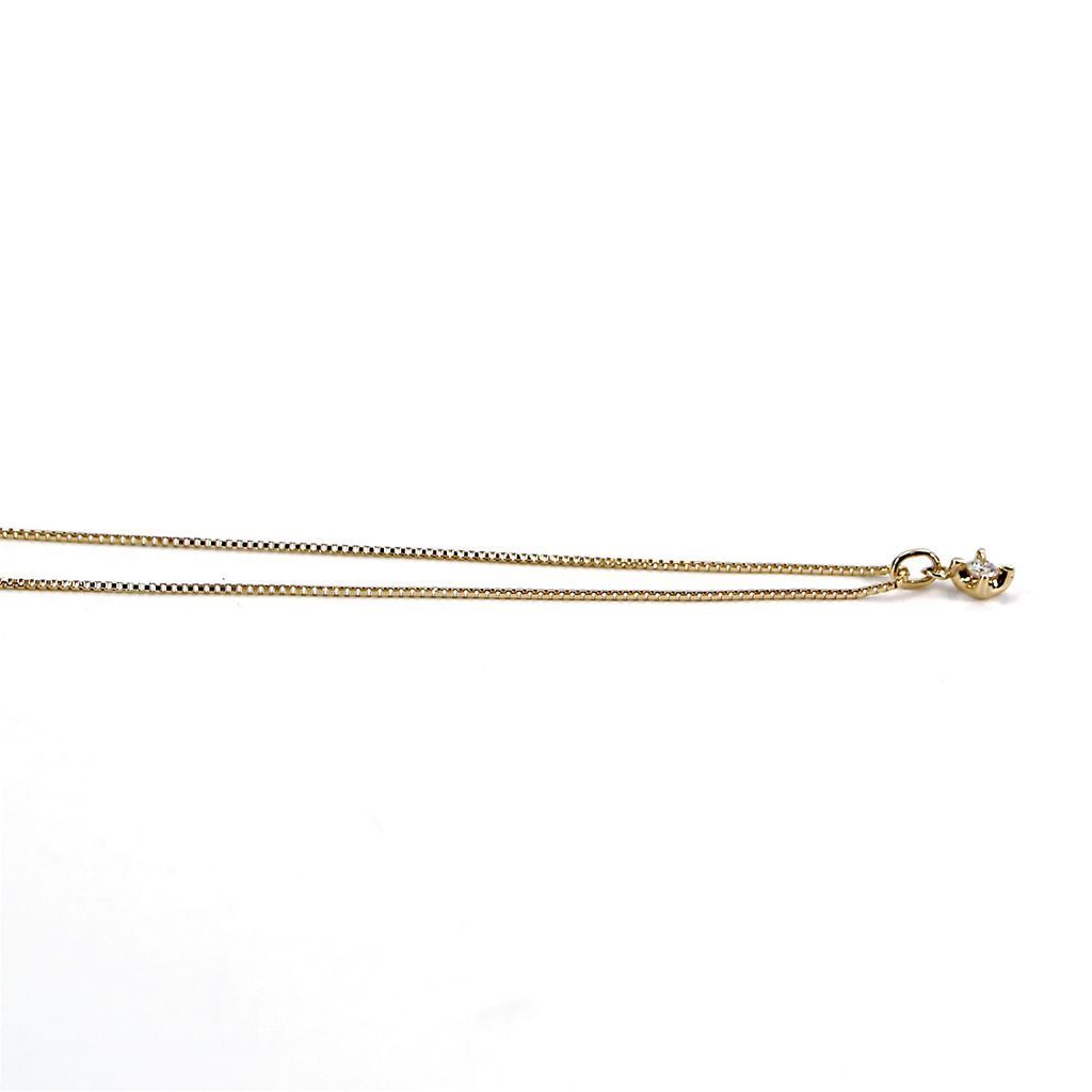 Law Necklace made of K18 yellow gold with 0.05ct diamond pendant and 40.5cm adjustable chain
