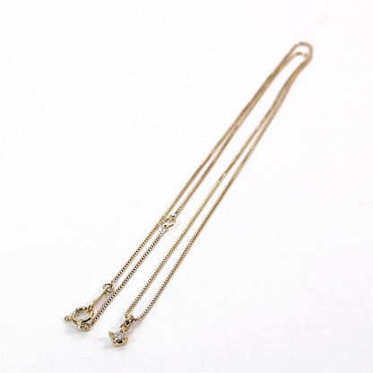Law Necklace made of K18 yellow gold with 0.05ct diamond pendant and 40.5cm adjustable chain