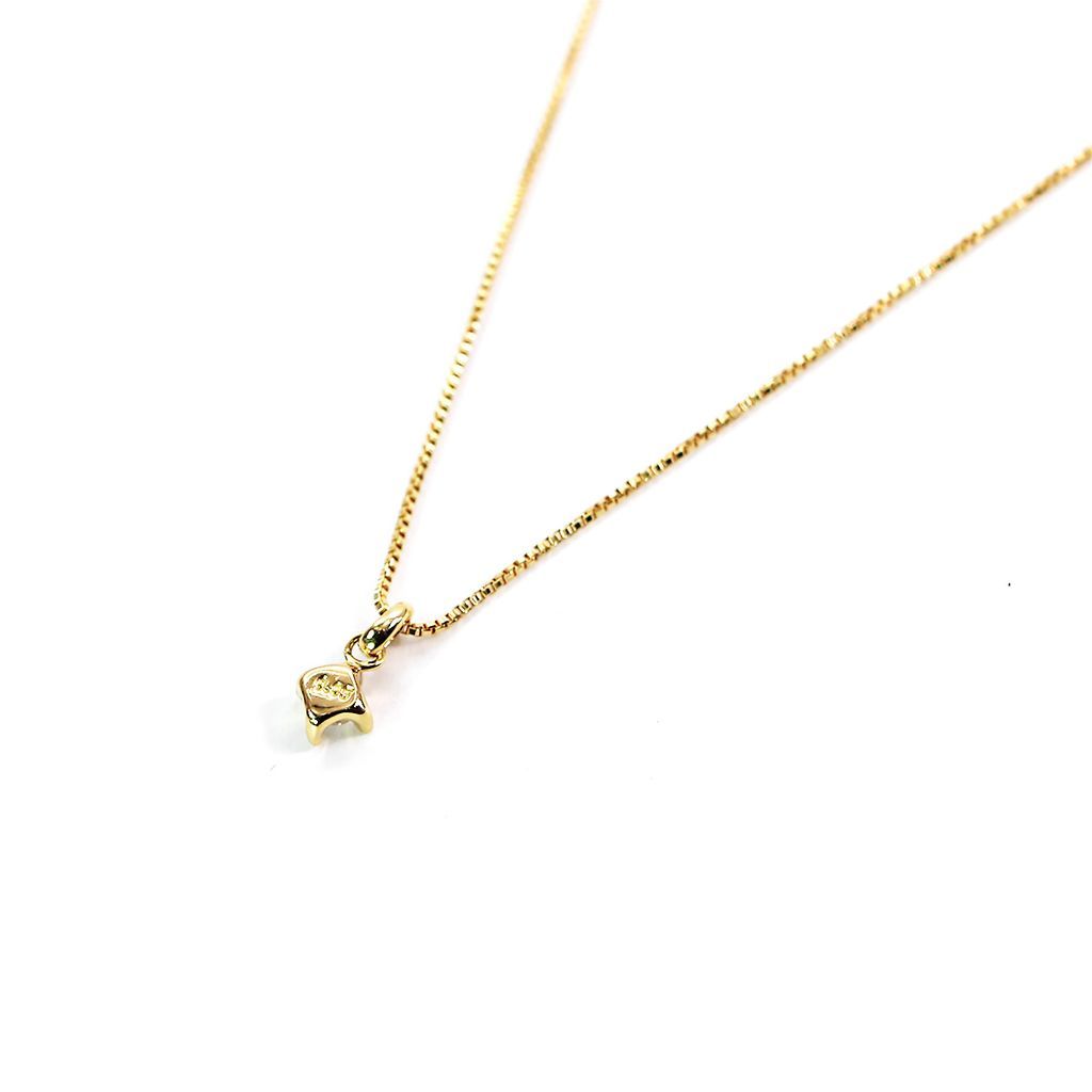 Law Necklace made of K18 yellow gold with 0.05ct diamond pendant and 40.5cm adjustable chain