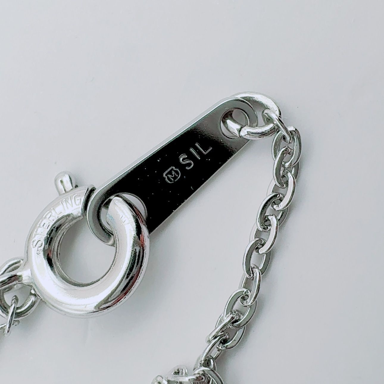 MIKIMOTO silver necklace with 2 cm pendant and 6-3 mm pearls on a 41 cm chain