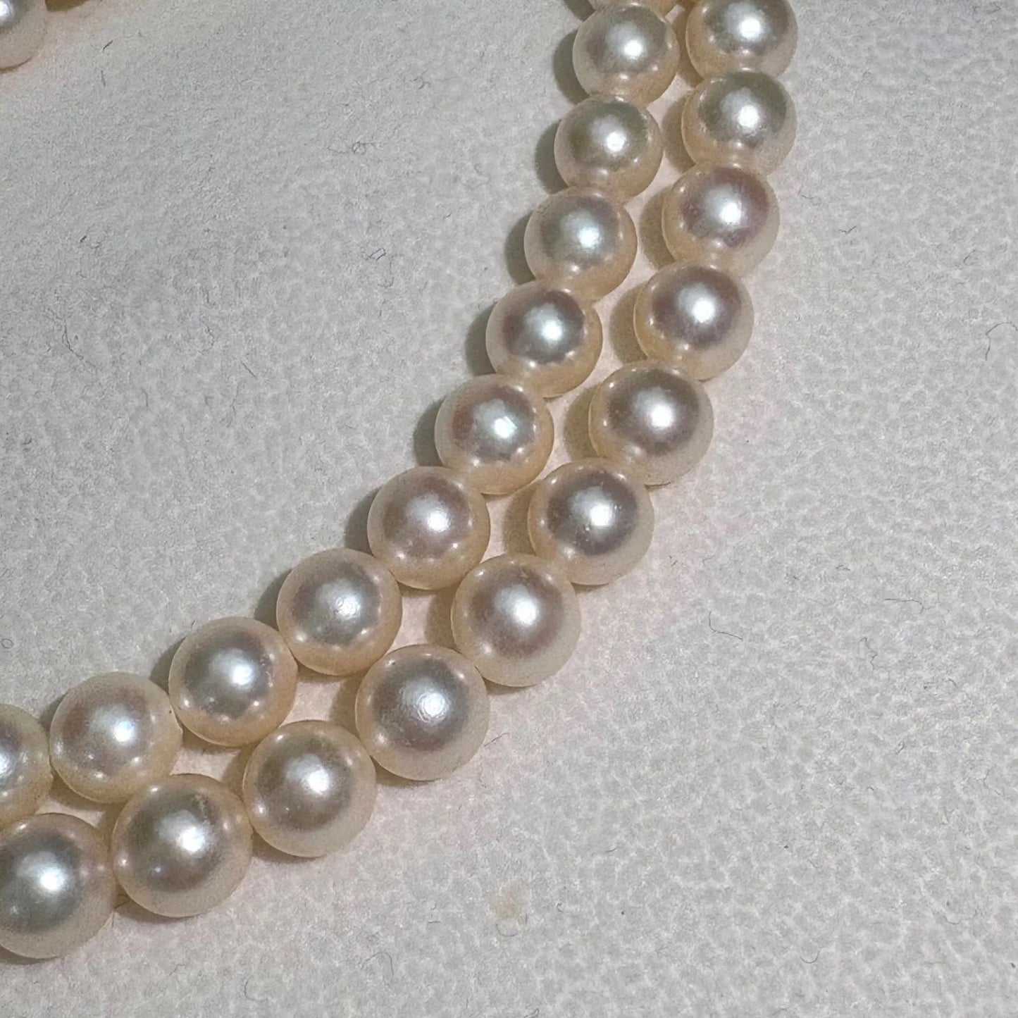 TASAKI Akoya pearl necklace featuring 6.5-7.0mm pearls and silver clasp on a 43cm strand