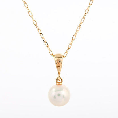 Mikimoto pearl necklace with 7mm pearls on a 40cm K18 yellow gold chain
