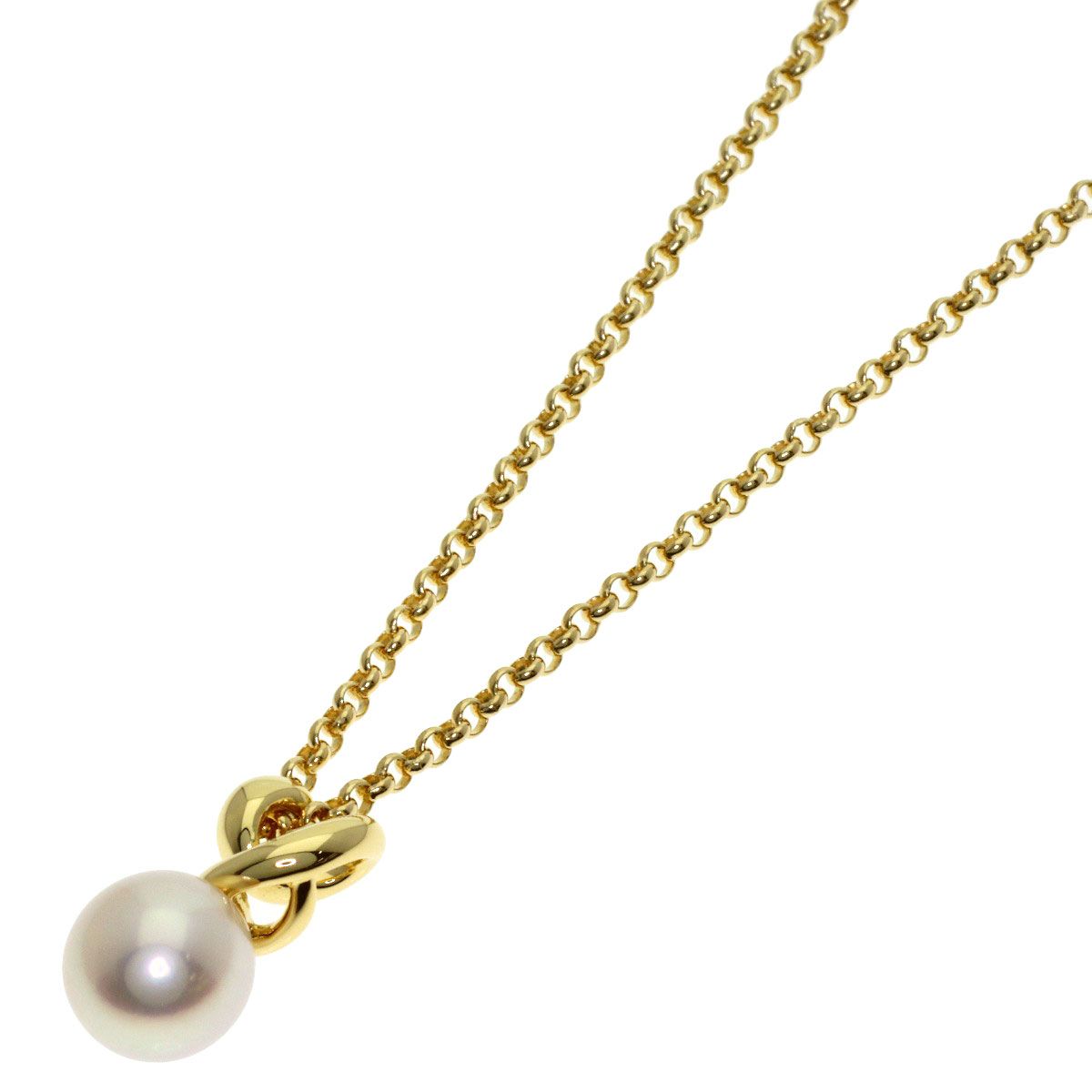 MIKIMOTO ladies pearl necklace with 7mm pearls on a 39.5cm K18YG gold chain