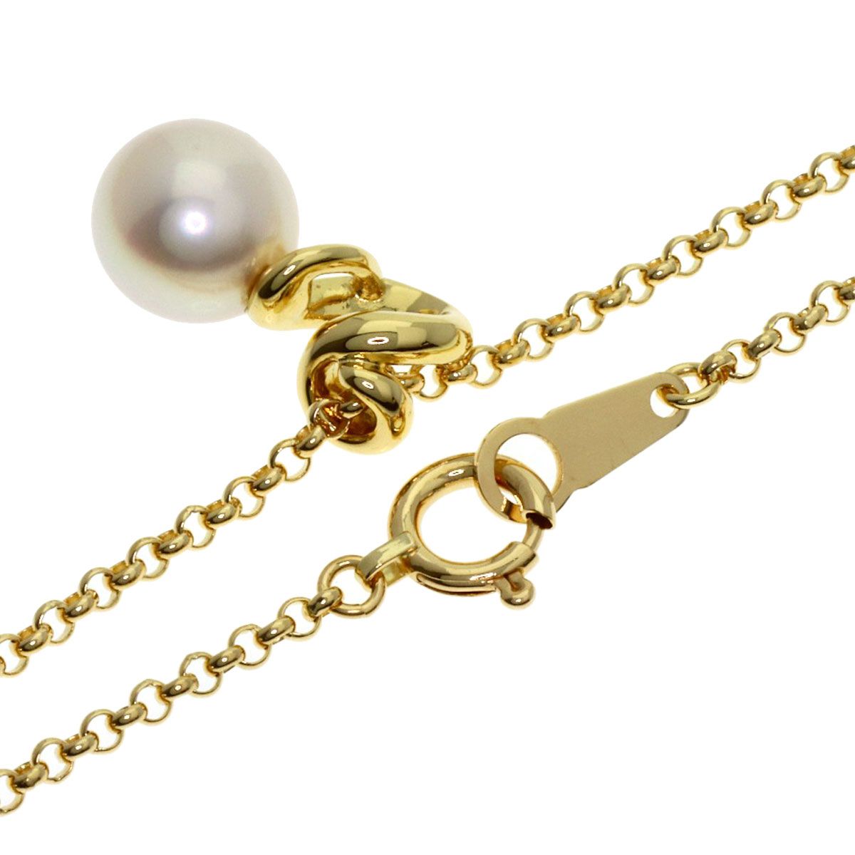 MIKIMOTO ladies pearl necklace with 7mm pearls on a 39.5cm K18YG gold chain