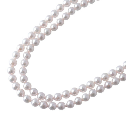 Mikimoto Infinity Pearl Necklace Long with 6.5-7mm Akoya pearls on 80cm yellow gold chain