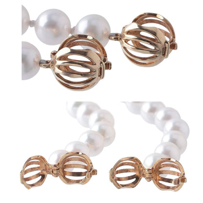 Mikimoto Infinity Pearl Necklace Long with 6.5-7mm Akoya pearls on 80cm yellow gold chain