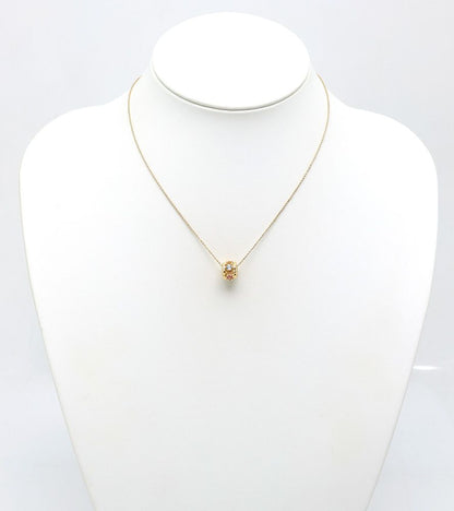 Gold K18 multicolor stone necklace with aquamarine, pink tourmaline, peridot, amethyst, and citrine stones on 40cm chain