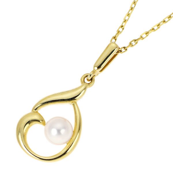 Mikimoto K18YG Akoya baby pearl pendant necklace featuring a 4.0mm pearl on a 40.5cm gold chain