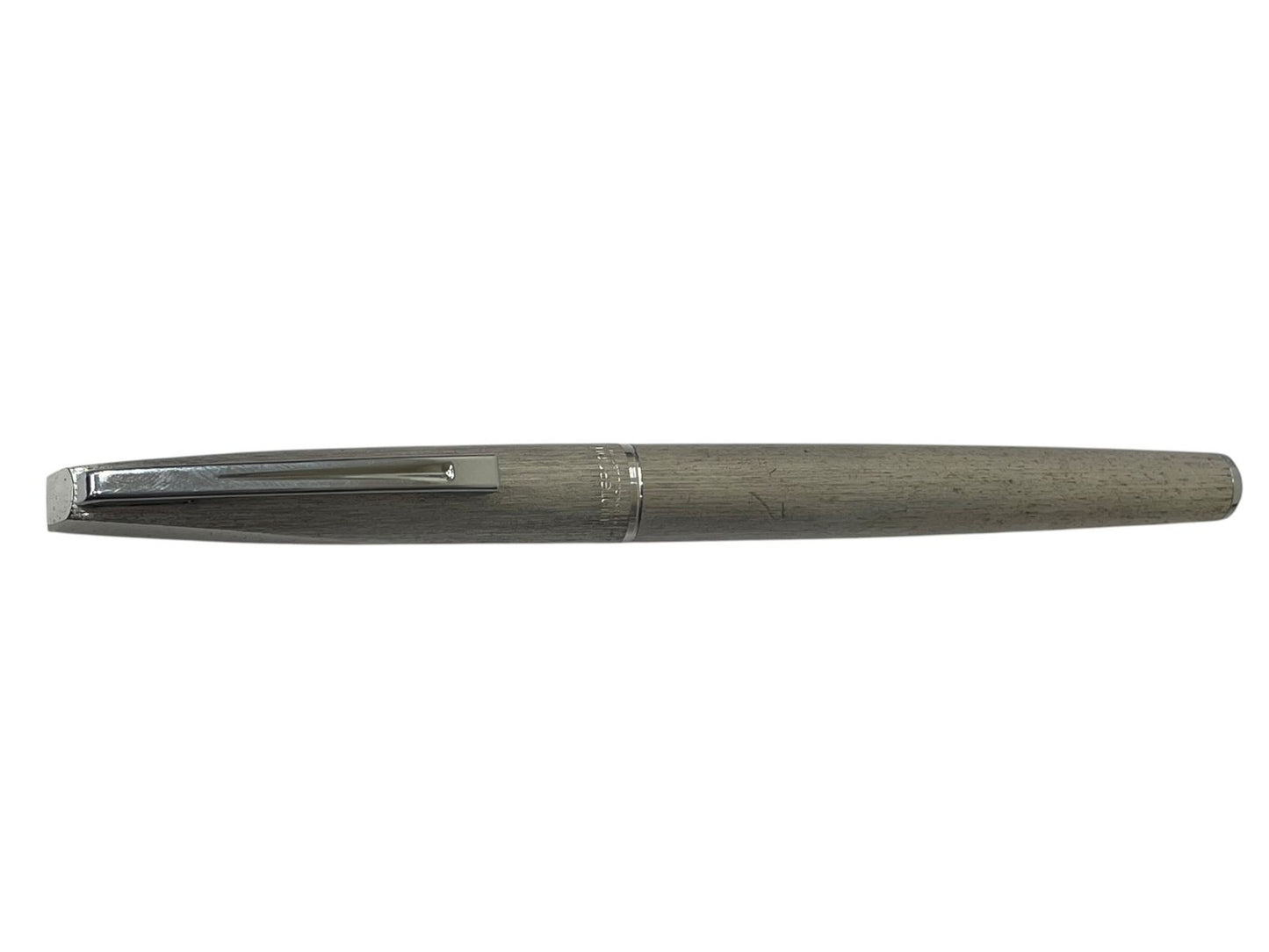 Waterman 18K 750 Mark French silver pen nib, 13.5 cm long, showing signs of wear and ink depletion