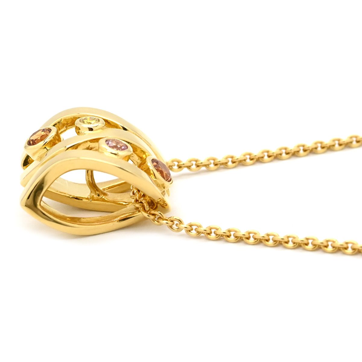 MIKIMOTO yellow gold necklace featuring yellow diamond, sapphire, and citrine stones in multicolor design