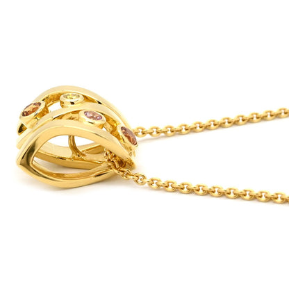 MIKIMOTO yellow gold necklace featuring yellow diamond, sapphire, and citrine stones in multicolor design
