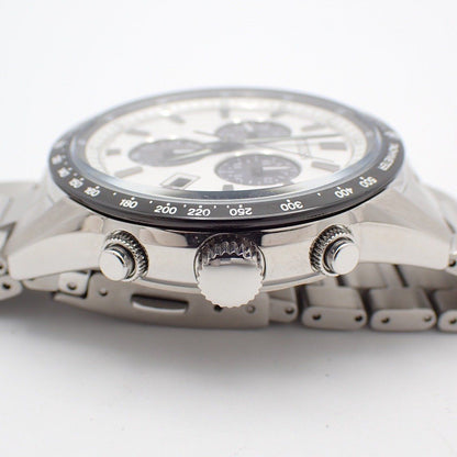 Citizen Eco-Drive men's watch BL5614-59A with white dial and silver stainless steel band