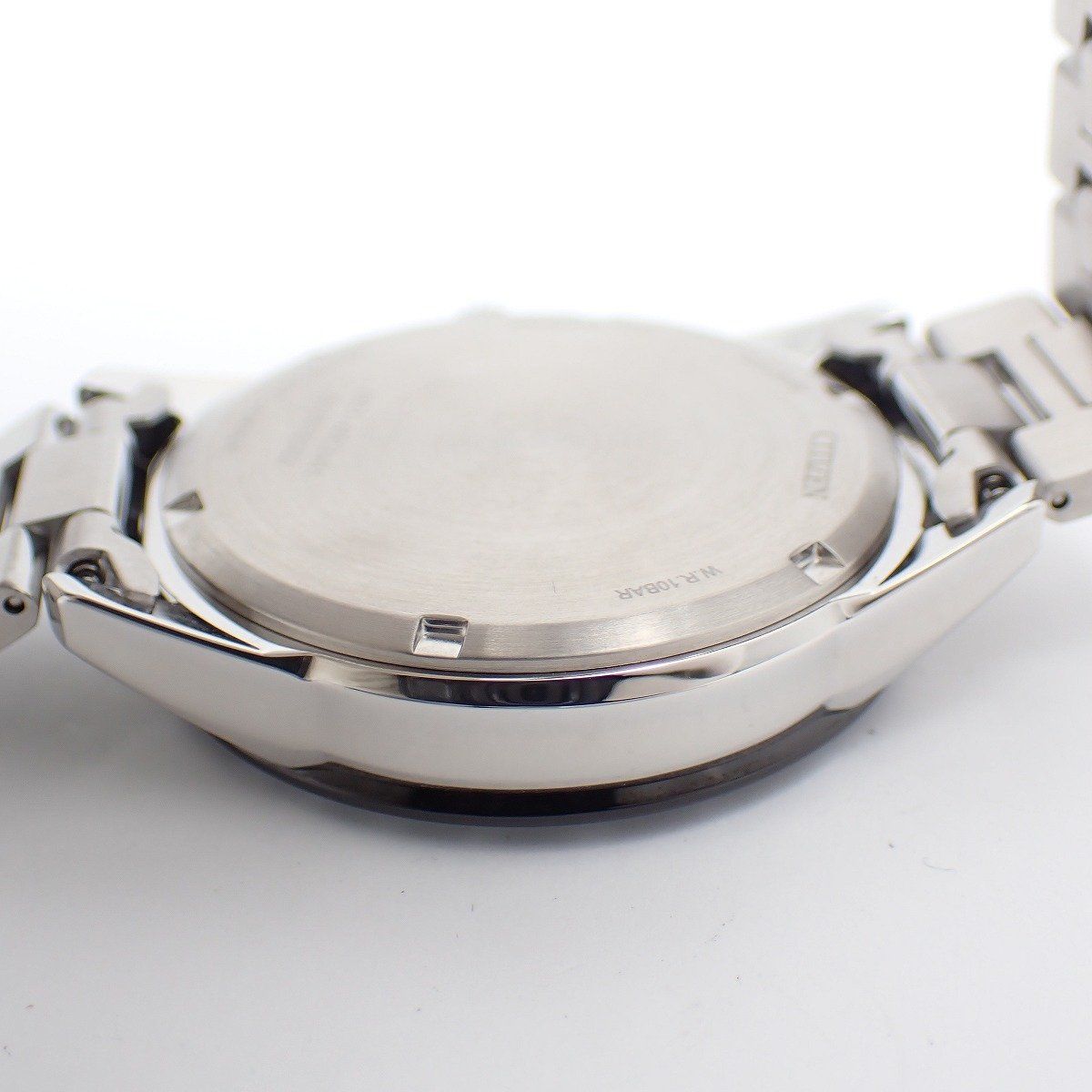 Citizen Eco-Drive men's watch BL5614-59A with white dial and silver stainless steel band