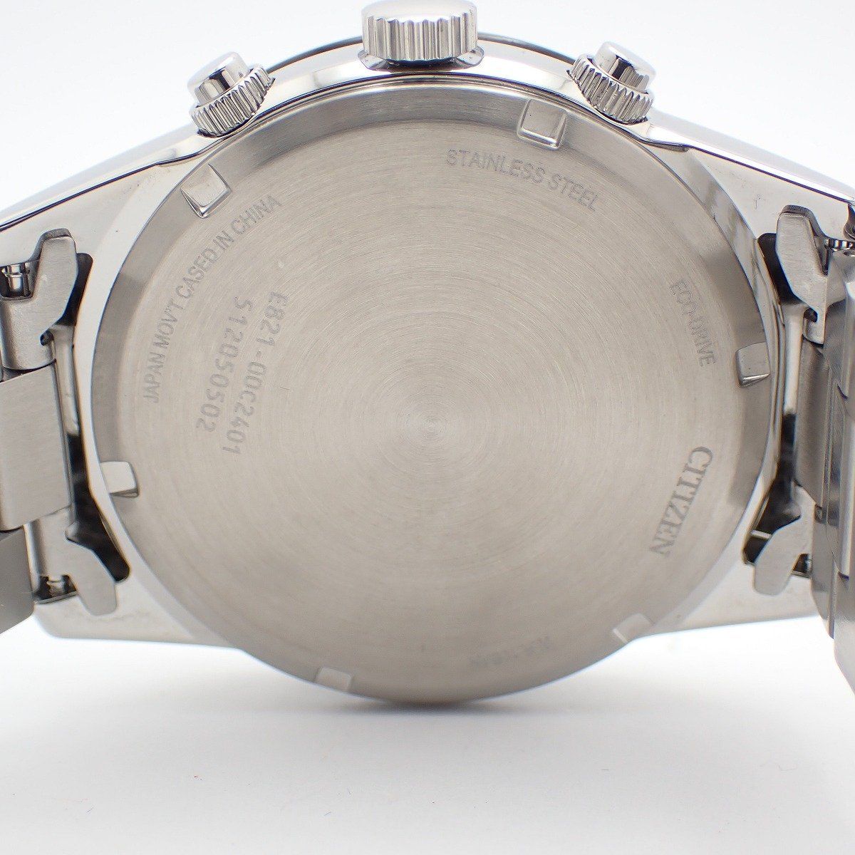 Citizen Eco-Drive men's watch BL5614-59A with white dial and silver stainless steel band