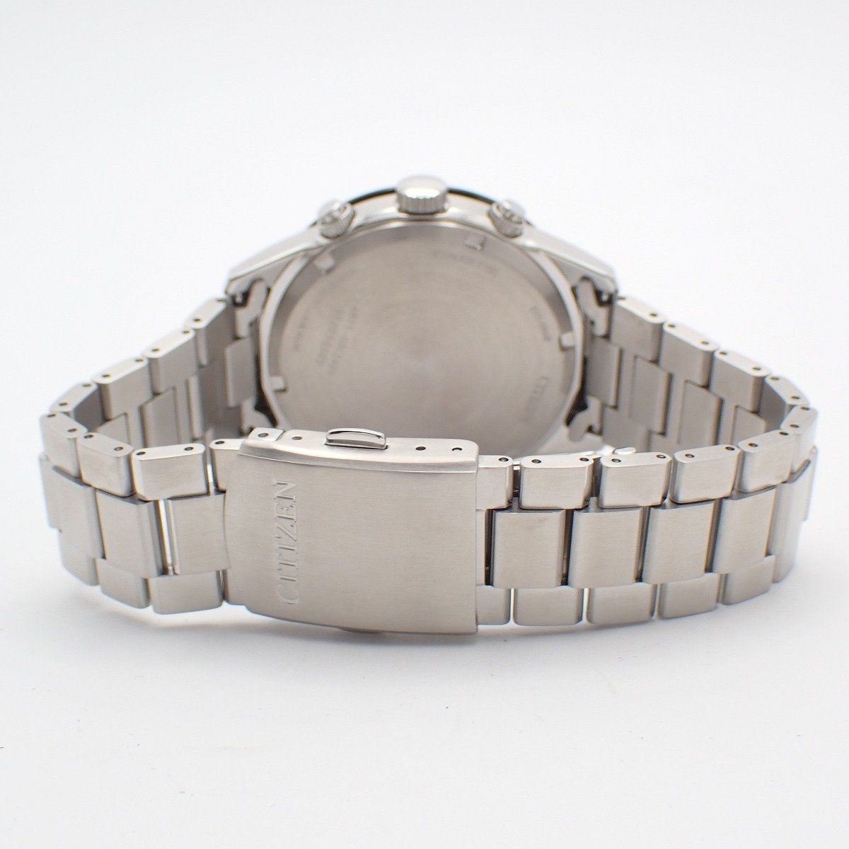 Citizen Eco-Drive men's watch BL5614-59A with white dial and silver stainless steel band