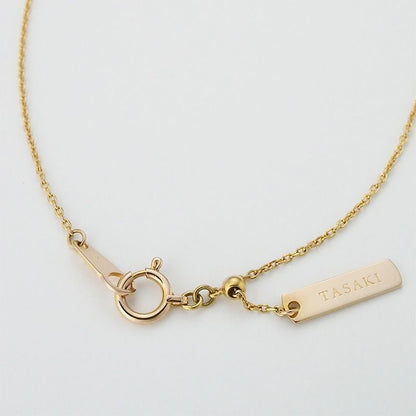 Tasaki K18 Sakura gold necklace featuring three pearls and a 46.8 cm chain with Sakura motif pendant