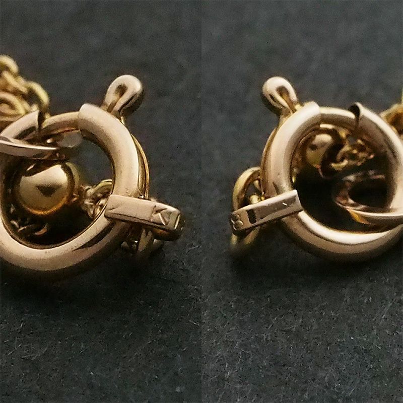 Tasaki K18 Sakura gold necklace featuring three pearls and a 46.8 cm chain with Sakura motif pendant