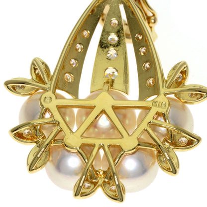 Mikimoto ladies pendant top with a 6.5-7 mm pearl and diamond set in K18 yellow gold