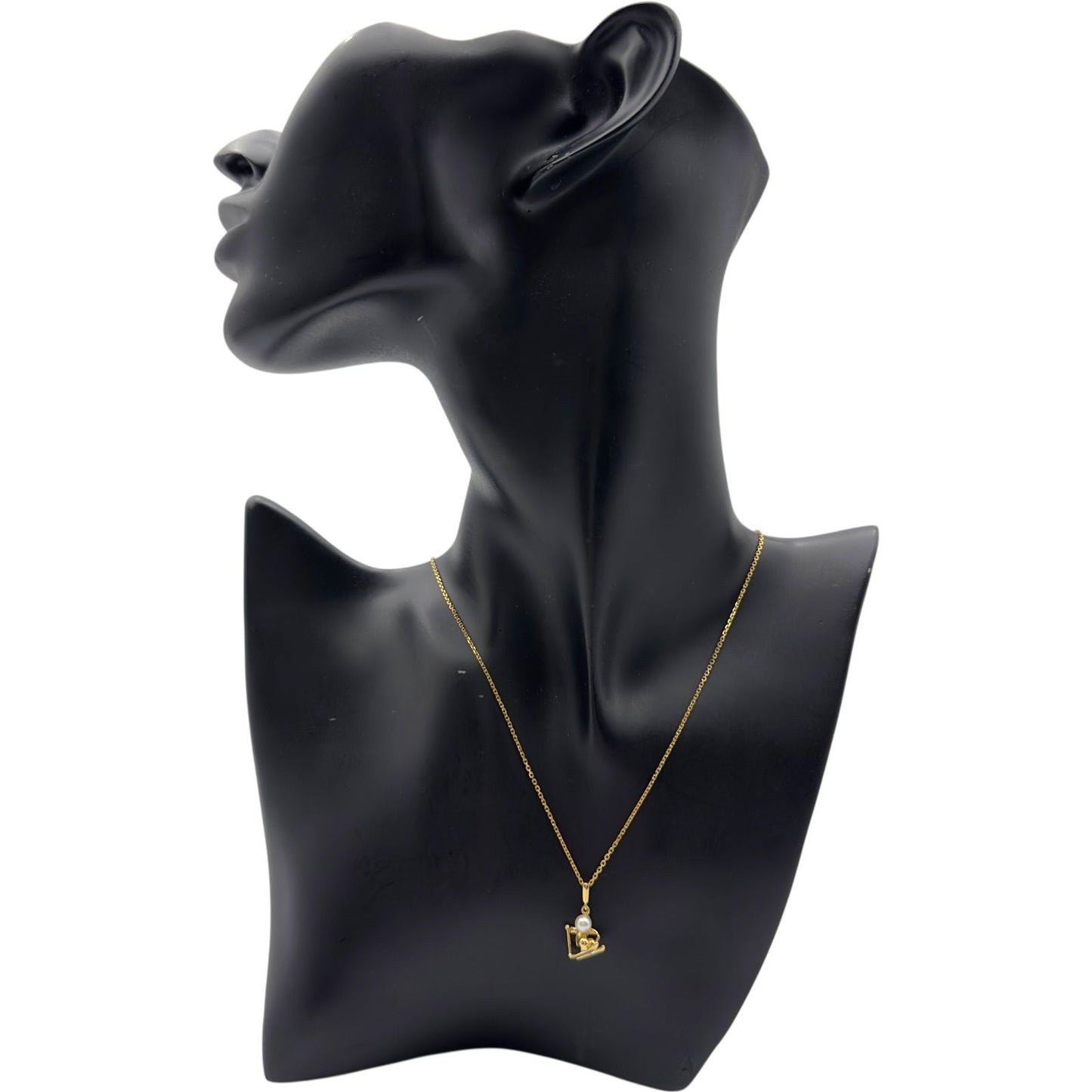 Mikimoto Ski Necklace made of K18 gold with a pearl pendant and 39.5 cm chain for ladies