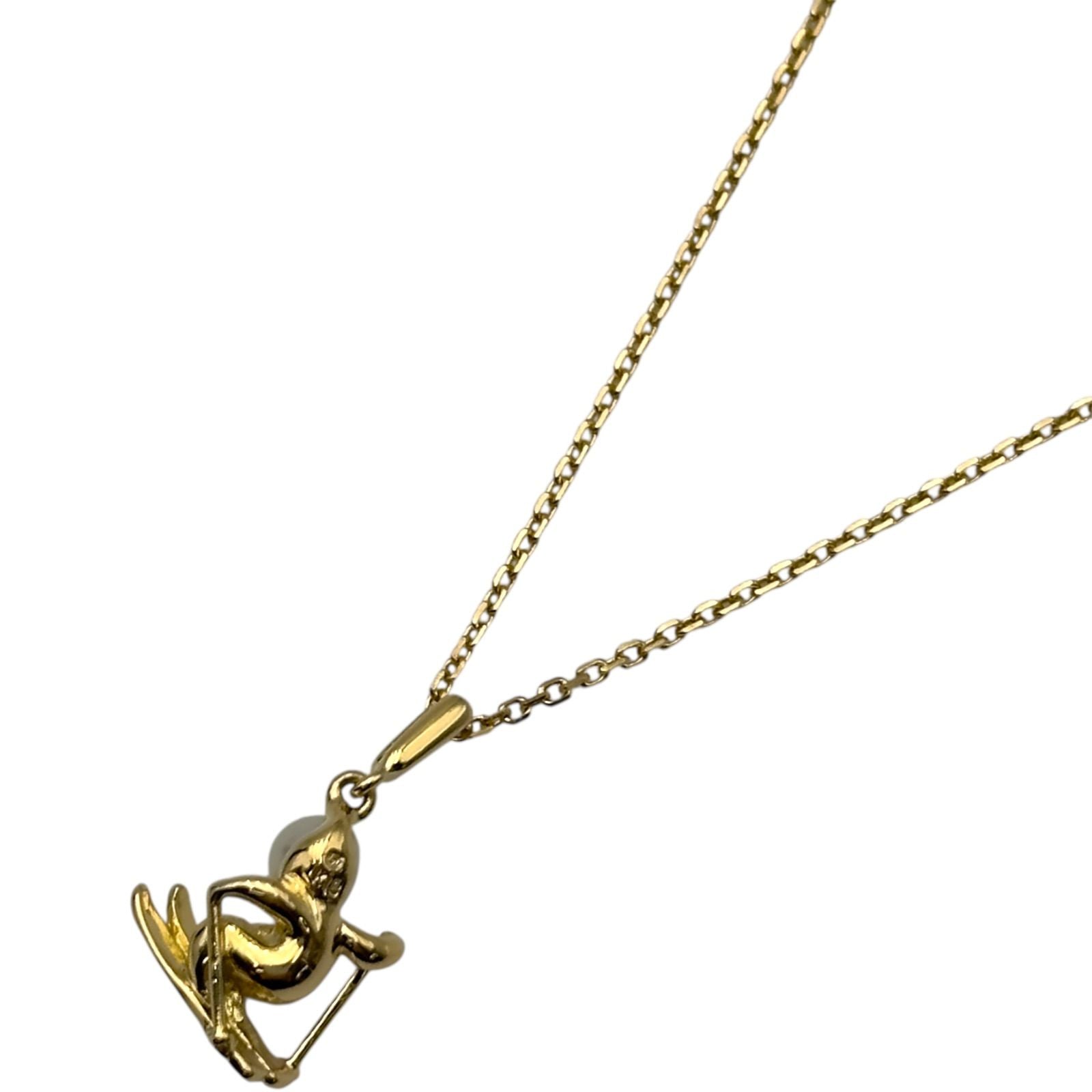 Mikimoto Ski Necklace made of K18 gold with a pearl pendant and 39.5 cm chain for ladies