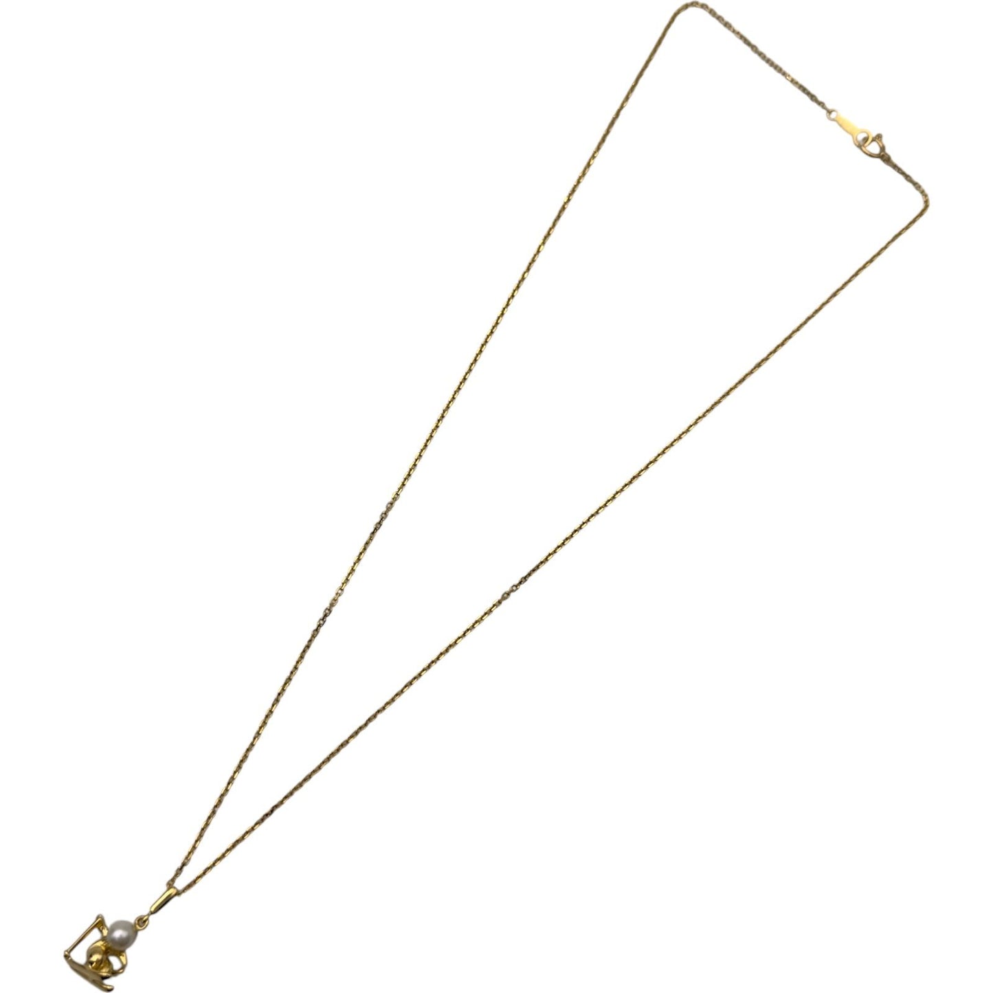 Mikimoto Ski Necklace made of K18 gold with a pearl pendant and 39.5 cm chain for ladies