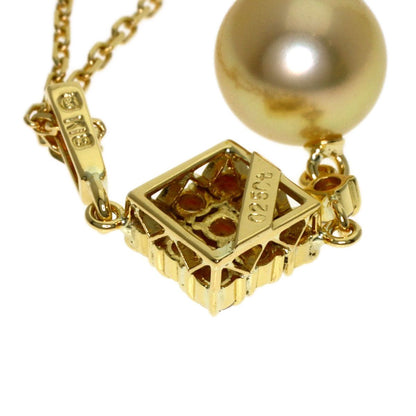 MIKIMOTO Pearl Diamond Necklace for women with 8.1mm pearl and 40cm K18YG gold chain