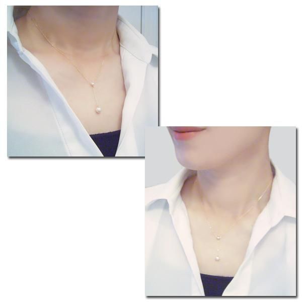 Akoya Pearl Necklace with 3.5mm and 5.5mm pearls on 18K gold chain and extender