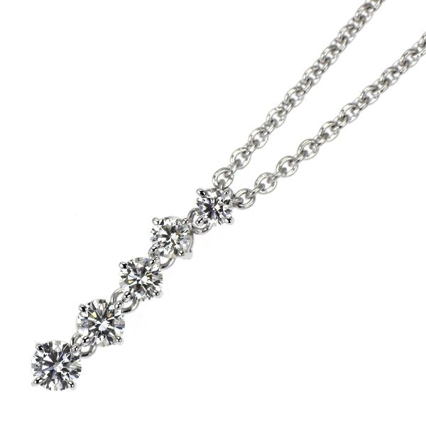 Mikimoto K18WG diamond pendant necklace with 0.29ct diamond and 43cm white gold chain