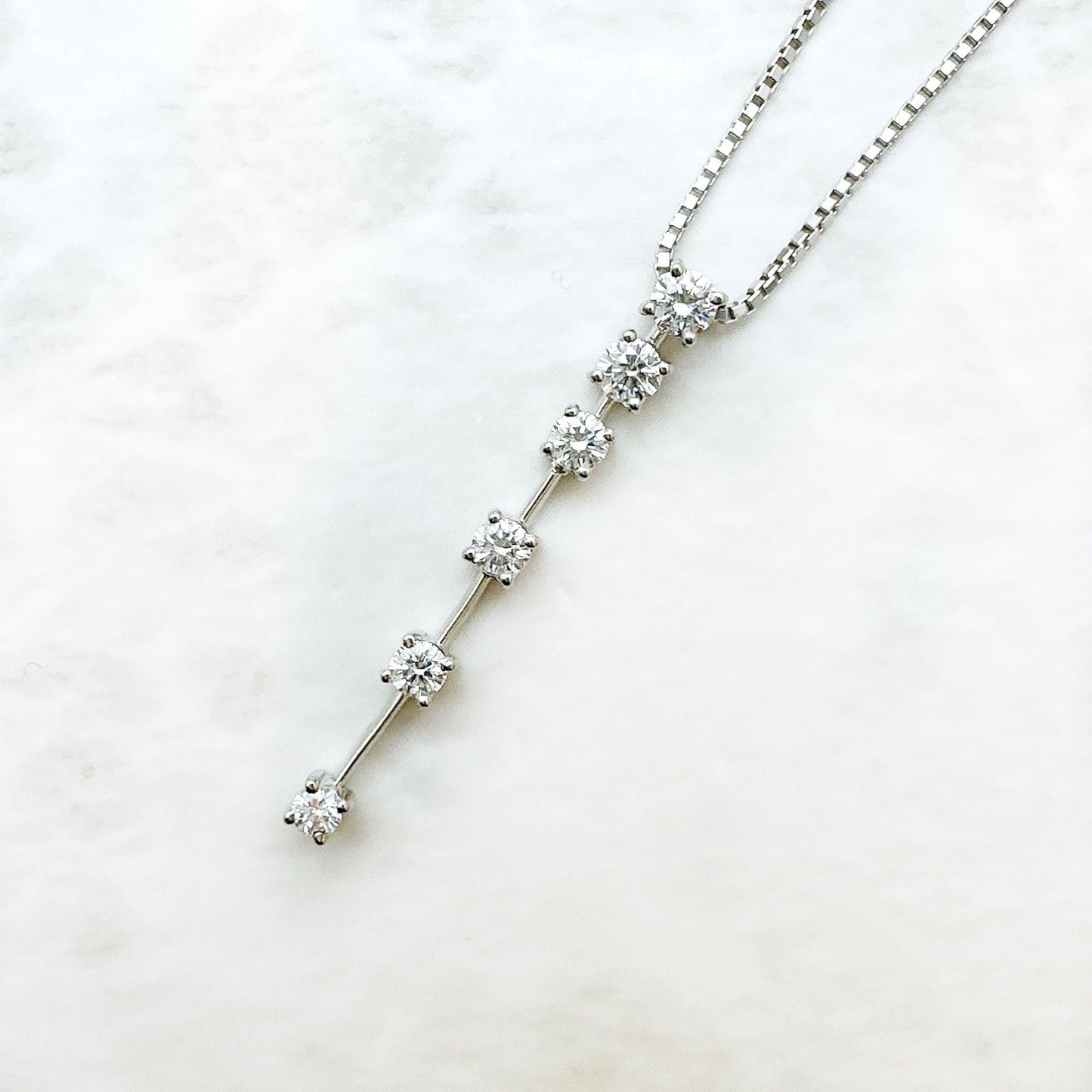 TASAKI diamond necklace 0.43ct set in platinum, length approximately 45 cm