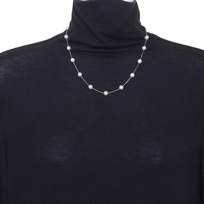Tasaki pearl necklace with 6.4 to 6.7mm pearls on 44cm white gold chain