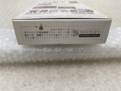 Ihatovo Monogatari Super Nintendo Entertainment System game cartridge with original box showing wear and stains