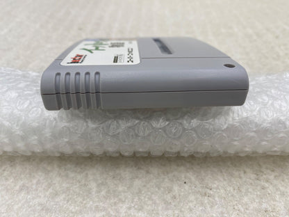 Ihatovo Monogatari Super Nintendo Entertainment System game cartridge with original box showing wear and stains