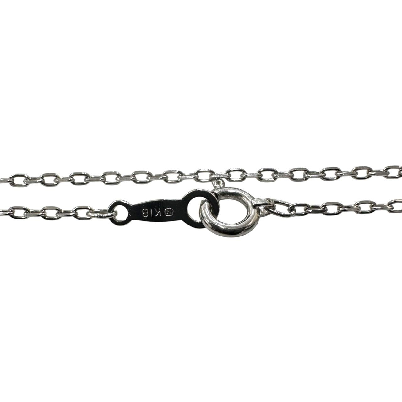 MIKIMOTO K18 white gold necklace featuring a 6.7mm pearl and diamond design, 21cm length