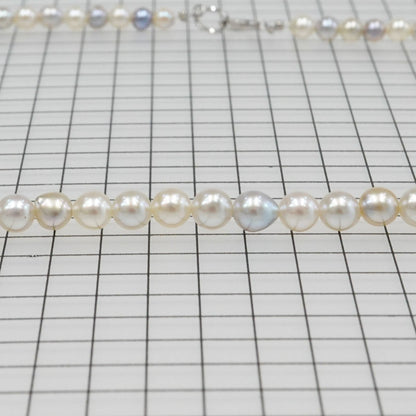 Perlagione Akoya Pearl Necklace 3.0mm to 4.0mm with K14 white gold chain, 41.5cm length