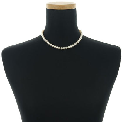 Mikimoto silver necklace with 6.0-6.4mm pearls, 37cm length, weighing 22.2g, newly finished