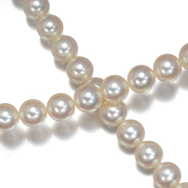 Mikimoto silver necklace with 6.0-6.4mm pearls, 37cm length, weighing 22.2g, newly finished