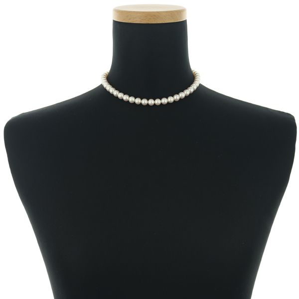 Mikimoto silver necklace featuring 7.0-7.4mm pearls, approximately 35cm long, weighing 26.7g