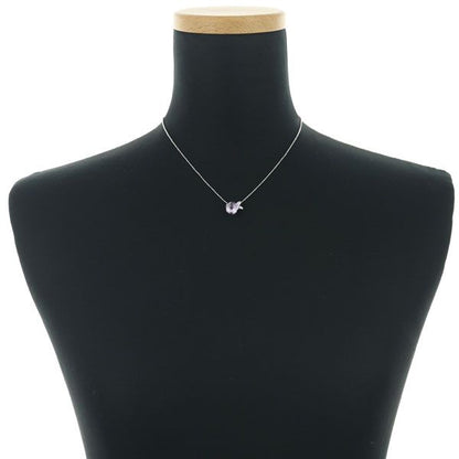 Tasaki necklace with amethyst flower and 0.02ct diamond set in 18 karat white gold weighing 3.9 grams