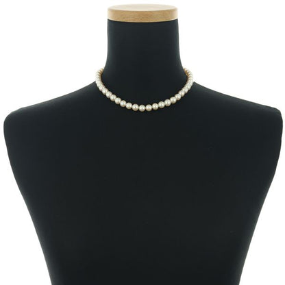 Mikimoto silver necklace with 7.5-7.9mm pearls, approximately 37cm length, newly finished
