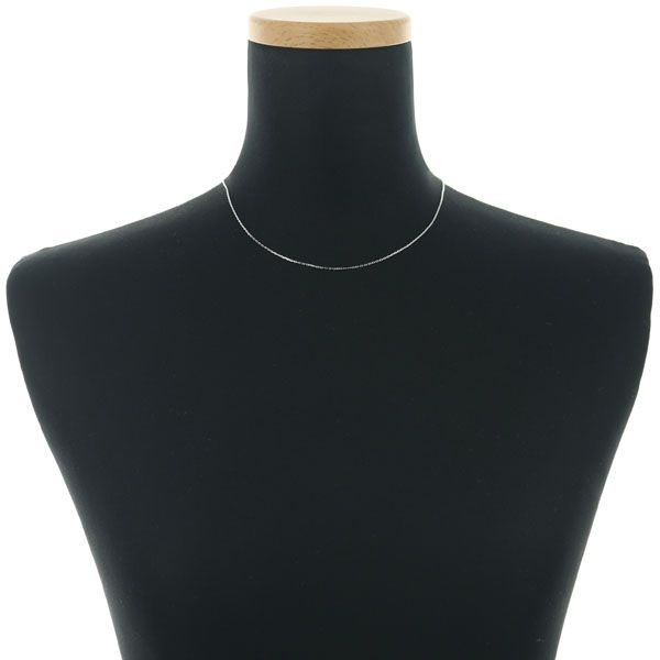 Mikimoto white gold 18k Cut Azuki chain necklace 40cm with 1.1mm width and 2g weight