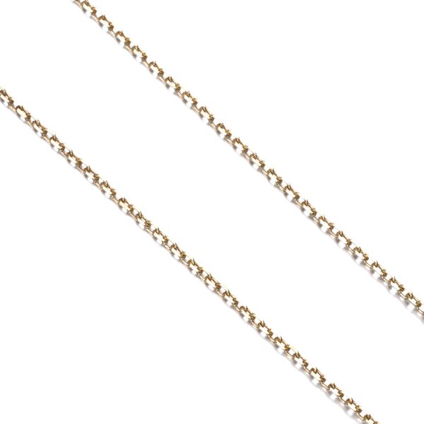 Mikimoto Cut Azuki yellow gold chain necklace 37cm length with 1.2mm width made of 18 karat gold